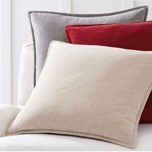 Pottery Barn Washed Velvet Cover- Cherry Red
